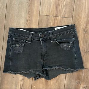 Rag & Bone Black Denim Cut-Off